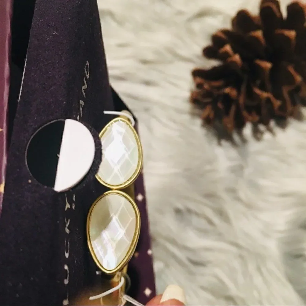 Lucky Brand Golden Cuff White Stone - Picture 3 of 8